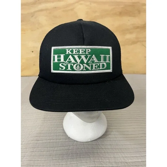 Volcom Keep Hawaii Stoned Adjustable Snapback Hat Cap Black Rare Size Small - Picture 2 of 8